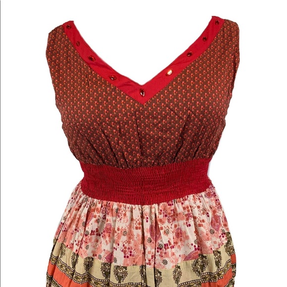 Magic V-Neck Ruffle Hem Sleeveless Fitted Mermaid Floral Midi Dress Women’s 2X - Picture 2 of 10